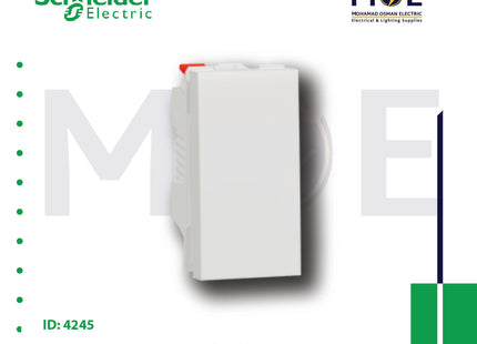 Schneider Unica Screwless Push Button/Door Bell Switch 10A 1Module | MGU310618 | كباس جرس ابيض