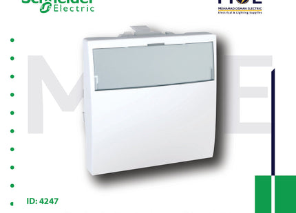 Schneider Unica Door Bell Switch/ Push Button With Light + Name Plate White 10A 2Module | MGU32461812V | كباس جرس باسم مع لمبة ابيض