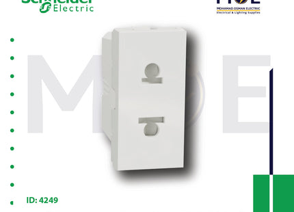 Schneider Unica Shuttered Screw Euro American Socket Outlet White 10/16A 2P 1module | MGU302118 | بريز امريكي اوروبي امان ابيض