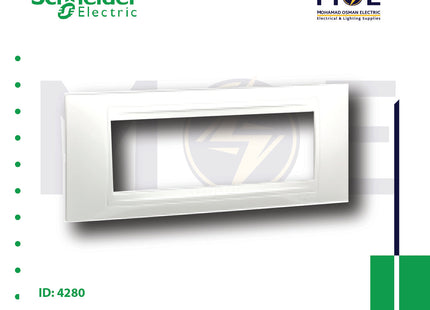 Schneider Unica Allegro Cover Plate White 6module | 022MGU410618 | بلاك بلاستيك ابيض