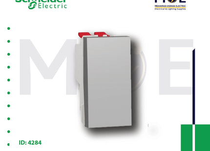 Schneider Unica Intermediate Reversing Screwless Switch 10A 1Module | MGU310530 | مفتاح تربل دركسيون فضي