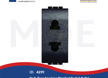 Marlanvil Onda Euro American Standard Socket Outlet Black 4.8mm 2P 16A | 7752.S | بريز امريكي اوروبي اسود