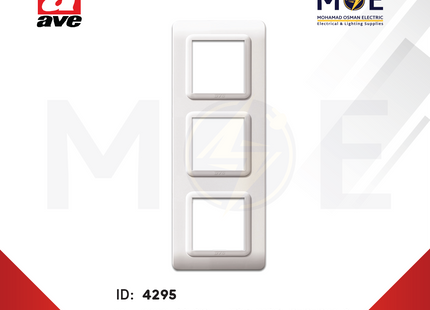 Ave SPA Vera 44 Moulded Cover Plate White 2+2+2module | 44P36B | بلاك بلاستيك ابيض