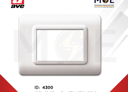 Ave 44 Moulded Cover Front Plate White 3module | 44PY03B | بلاك بلاستيك ابيض