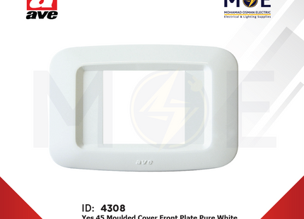 Ave SPA Yes 45 Moulded Cover Front Plate Pure White ( in the middle 2module ) | 45PY02BB | بلاك بلاستيك ابيض