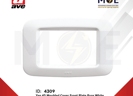 Ave SPA Yes 45 Moulded Cover Front Plate Pure White 3module | 45PY03BB | بلاك بلاستيك ابيض