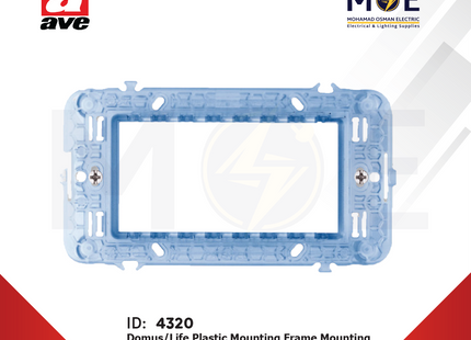 Ave SPA Domus/ Life Plastic Mounting Frame Mounting Frame +Screws 4module | 44A04 | شاسي مربعة
