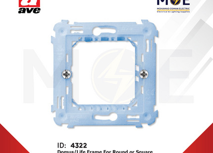 Ave SPA Domus/ Life Frame For Round or Square Box +screws 1-2module | 44A02VT | شاسي مفردة مجوزة