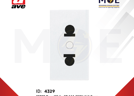 Ave SPA SERIE Euro American Standard Socket Outlet Pure White 2P 16A 250V 4/ 4.8mm | 45B33 | بريز امريكي اوروبي ابيض