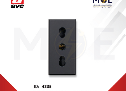Ave SPA/ Tekla Italian Standard Socket Outlet Matt Black 4.8/ 4Mm 2P+E 10/ 16A 1module | 445006/ 15TS | بريز ايطالي امان اسود ناشف