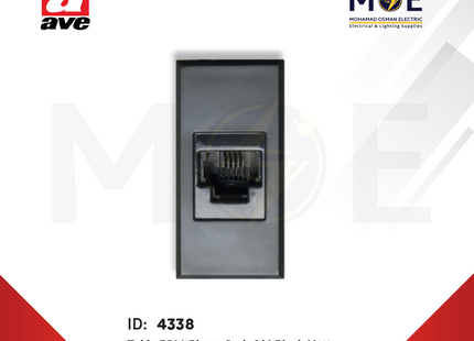 Ave SPA Tekla Telephone Socket | RJ11 Phone Jack 6/4 Black Matt | 445024 | بريز تلفون اسود ناشف