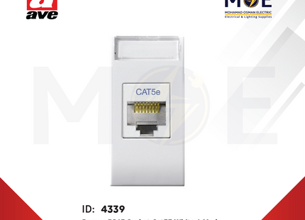 Ave SPA Domus RJ45 Data Socket Cat5E White 1module | 441027C5E | بريز داتا ابيض