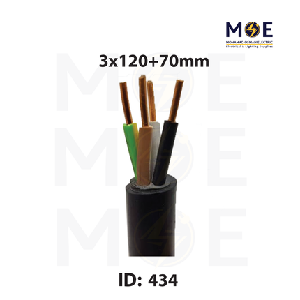 Liban Cables Power Cable Multi Core 600/1000V Black+N | NYY 3x120+70mm