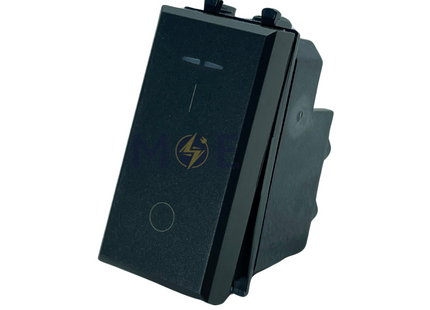 Ave SPA 1Way Switch Matt Black 2P 16A 0-1 1module | 445010 | مفتاح مفرد خطين اسود ناشف