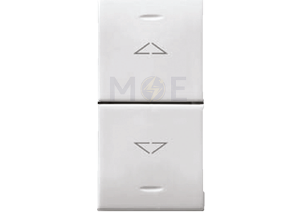 Ave SPA Domus 2Way Center Off Push Button 1P 10A White 1module | 441053 | مفتاح كباس ستور مع زر ايقاف في الوسط ابيض