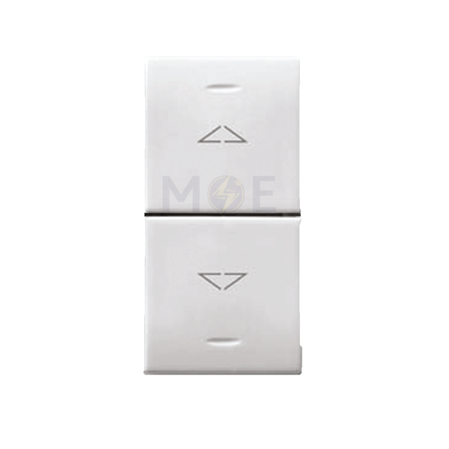Ave SPA Domus 2Way Center Off Push Button 1P 10A White 1module | 441053 | مفتاح كباس ستور مع زر ايقاف في الوسط ابيض