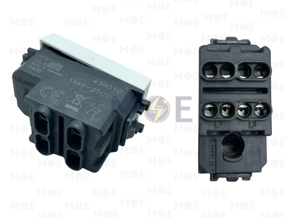 Meta 1Way Switch White 2P 16A 0-1 | 43B010 | مفتاح مفرد خطين ابيض