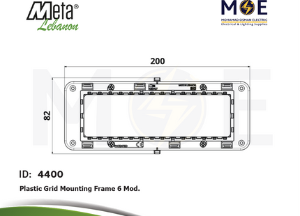 Meta Plastic Grid Mounting Frame 6module | 43BA07 | شاسي مسدسة بلاستيك