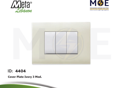 Meta Cover Plate Ivory 3module | 43BP03SA | بلاك بلاستيك عاجي