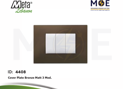 Meta Cover Plate Bronze Matt 3module | 43BP03BZ | بلاك بلاستيك برونز مات