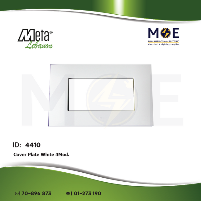 Meta Cover Plate White 4module | 43BP04BB