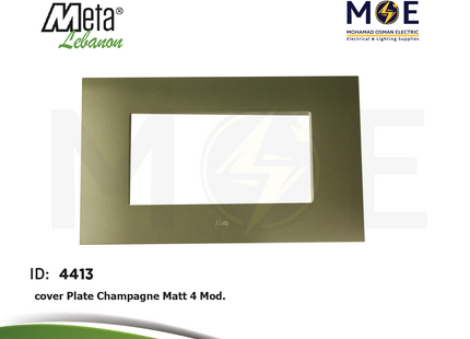 Meta Cover Plate Champagne Matt 4module | 43BP04CHO | بلاك بلاستيك شمباني مات
