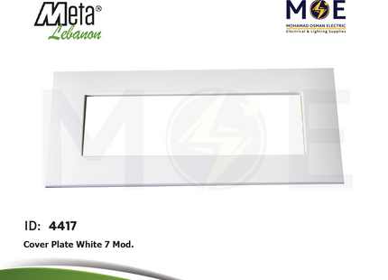 Meta Cover Plate White 7module | 43BP07BB | بلاك بلاستيك ابيض