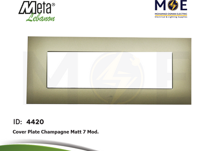Meta Cover Plate Champagne Matt 7module | 43BP07CHO | بلاك بلاستيك شمباني مات