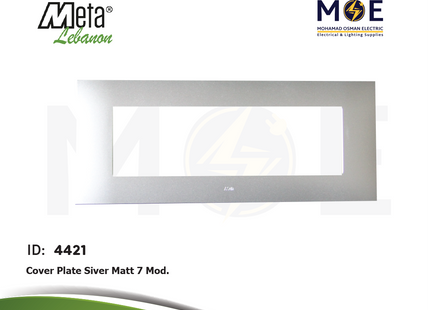 Meta Cover Plate Silver Matt 7module | 43BP07AO | بلاك بلاستيك فضي مات