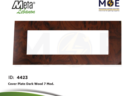 Meta Cover Plate Dark Wood 7module | 43BP07RD | بلاك بلاستيك خشبي غامق