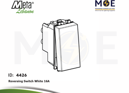 Meta Reversing Switch White 16A | 43B004 | مفتاح تربل دركسيون ابيض