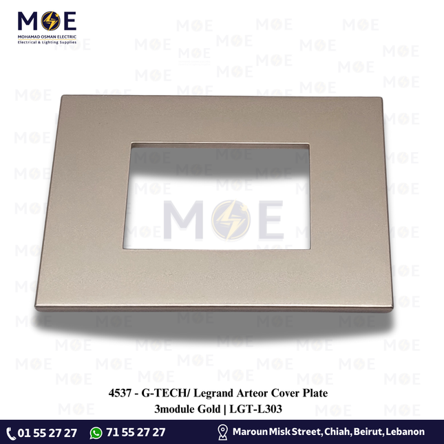 G-TECH/ Legrand Arteor Cover Plate 3module Gold | LGT-L303