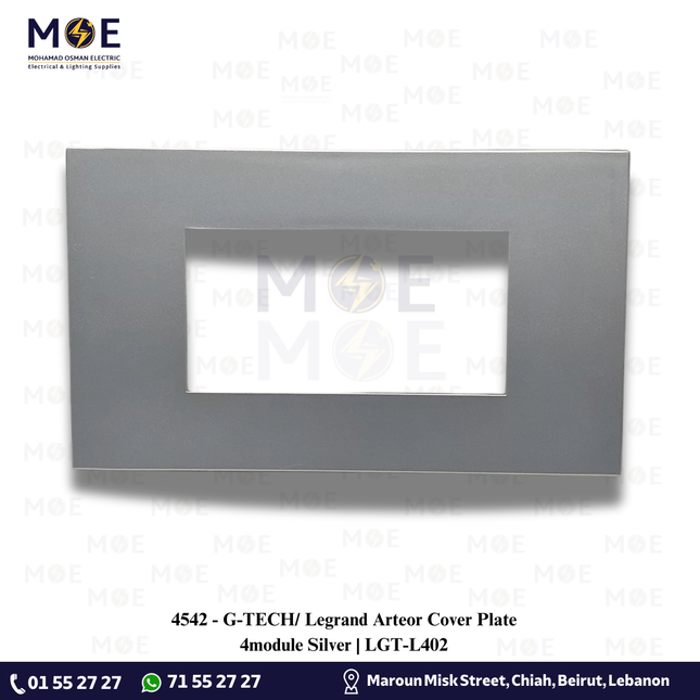 G-TECH/ Legrand Arteor Cover Plate 4module Silver | LGT-L402