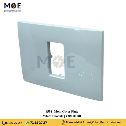 Meta Cover Plate White 1module | 43BP01BB