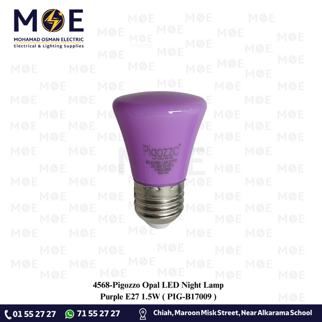 Pigozzo Opal LED Night Lamp Purple E27 1.5W | PIG-B17009