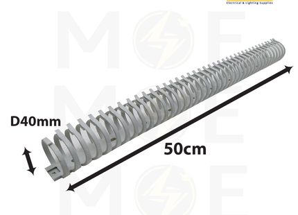 Arnocanali Vk-Flexible wiring Duct with adhesive D40 | 40mmx50cm V40R | مسطرة مجراية مخرمة للكابلات للتابلو