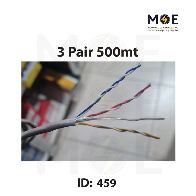 Liban Cables Indoor Telephone Cable 3 Pair 500mt | LIBTEL 3x2x0.5mm | كابل تلفون مبروم