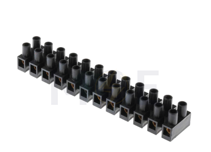 arnocanali Terminal Block / Strip Black 12 Poles 4mm | B2104 | جنكسيون اسود