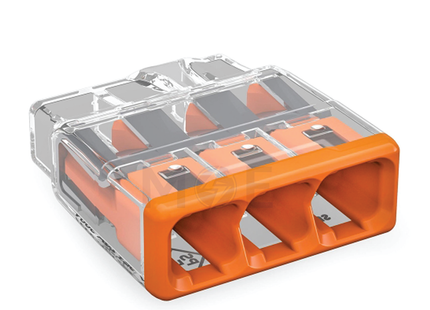 arnocanali Push-In Componible Fast Connector 3 Holes Up Tp 2.5mm Rigide Wago | BIV403 | جنكسيون وصل واغو