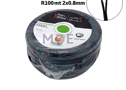 Liban Cables Telephone Drop Wire Outdoor Black | TDP-PTT-2x0.8mm | شريط تلفون خارجي اسود