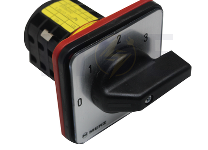 Merz Step Switch With 0 Side Position 0-1-2-3 2P 50A 88x88 | MZ 0737060392 | مفتاح سلفرتور