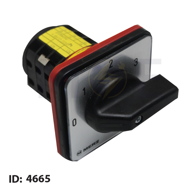Merz Step Switch With 0 Side Position 0-1-2-3 2P 50A 88x88 | MZ 0737060392 | مفتاح سلفرتور