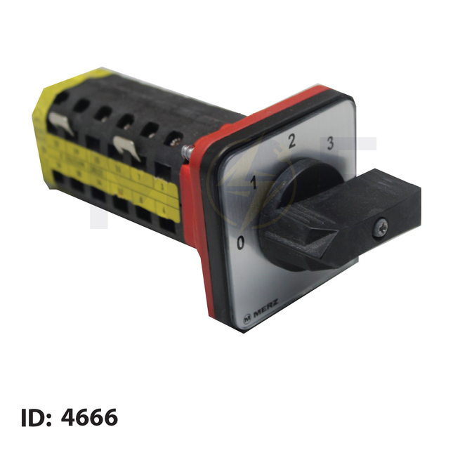 Merz Step Switch With 0 Side Position 0-1-2-3 4P 32A 64x64 | MZ 0667040987 | مفتاح سلفرتور