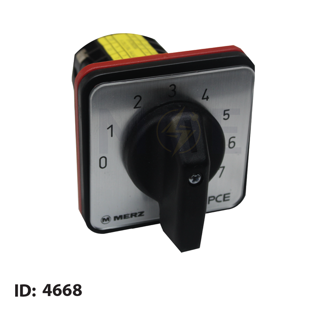 Merz Step Switch With 0 Side Position 1-7 1P 40A TO 50A 88x88 | MZ 0747060384 | مفتاح سلفرتور