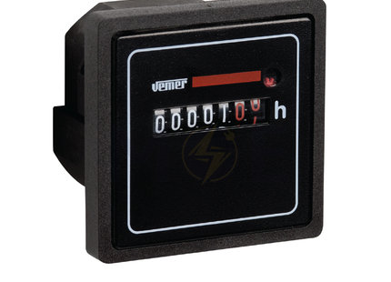 Vemer Hour Meter 55x55mm Panel-Mount 230V AC 1/100h | HMS-230-VP757900 | عداد ساعات على خزانة