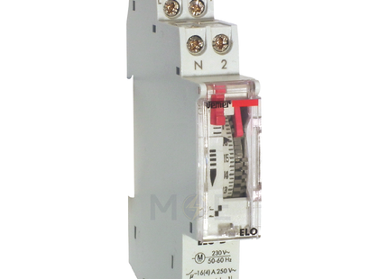 Vemer Daily Electromechanical Time Switch Changeable Battery Din 16A 230V SFR 150Hours 15Min. 1module | ELO-D-VP877500 | تايمر يوميساعة