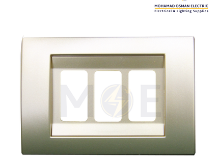 Abbas Carol Cover Plate Gold Matt*Gold Matt 3module | 2700-14-CRL-ADP | بلاك مثلث كارول ذهبي مات على ذهبي مات مع ادبتر