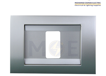 Abbas Carol Cover Plate Steel*Steel 1module | 2700-06-CRL-ADP | بلاك مفرد ستانلس على ستانلس مع ادبتر