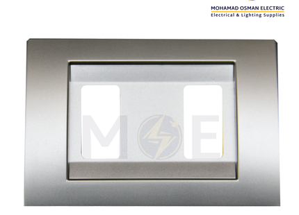 Abbas Carol Cover Plate Steel*Steel 2module | 2700-06-CRL-ADP | بلاك مجوز ستانلس على ستانلس مع ادبتر