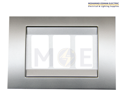 Abbas Carol Cover Plate Steel*Steel 3module | 2700-06-CRL-ADP | بلاك مثلث ستانلس على ستانلس مع ادبتر